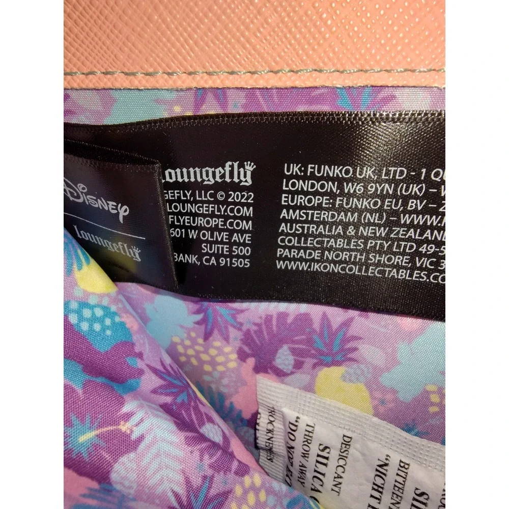 Disney Loungefly Lilo & Stitch Tie Dye Pastel Small Zip Wallet Pineapple Charm
